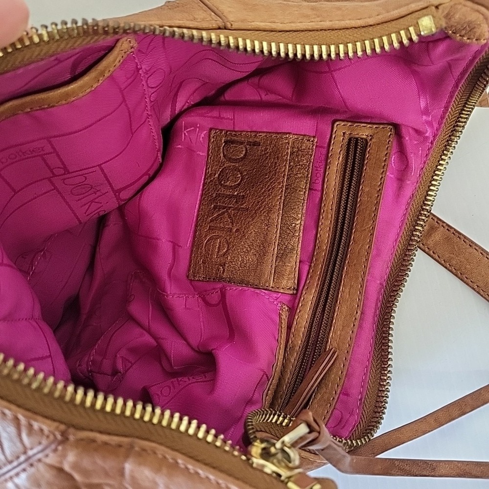 Botkier‎ Taupe Leather Medium Fringe Shoulder Bag Purse - Picture 7 of 10